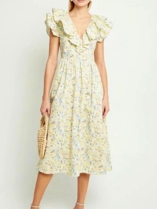 o.p.t Dresses & Skirts - Revolve o.p.t Kate floral ruffle midi dress